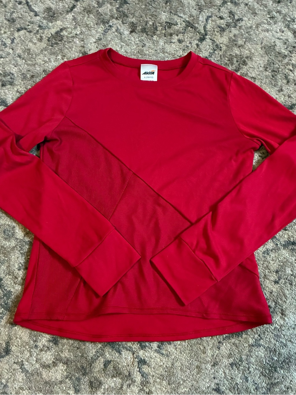 Avia Red Long-Sleeve Athletic Top